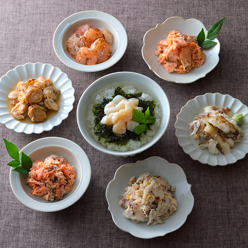 『魚匠えびす』の <br>手仕込みだし茶漬け7種食べ比べセット