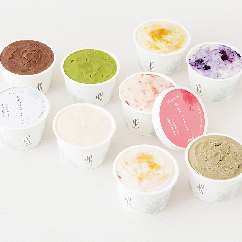 『田田田堂』の<br>お米のジェラート全8種セット